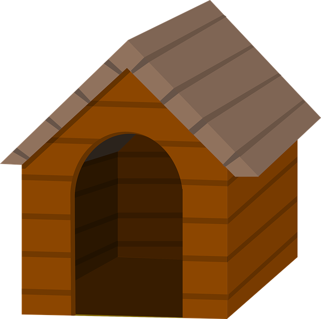 a drawn dog house.